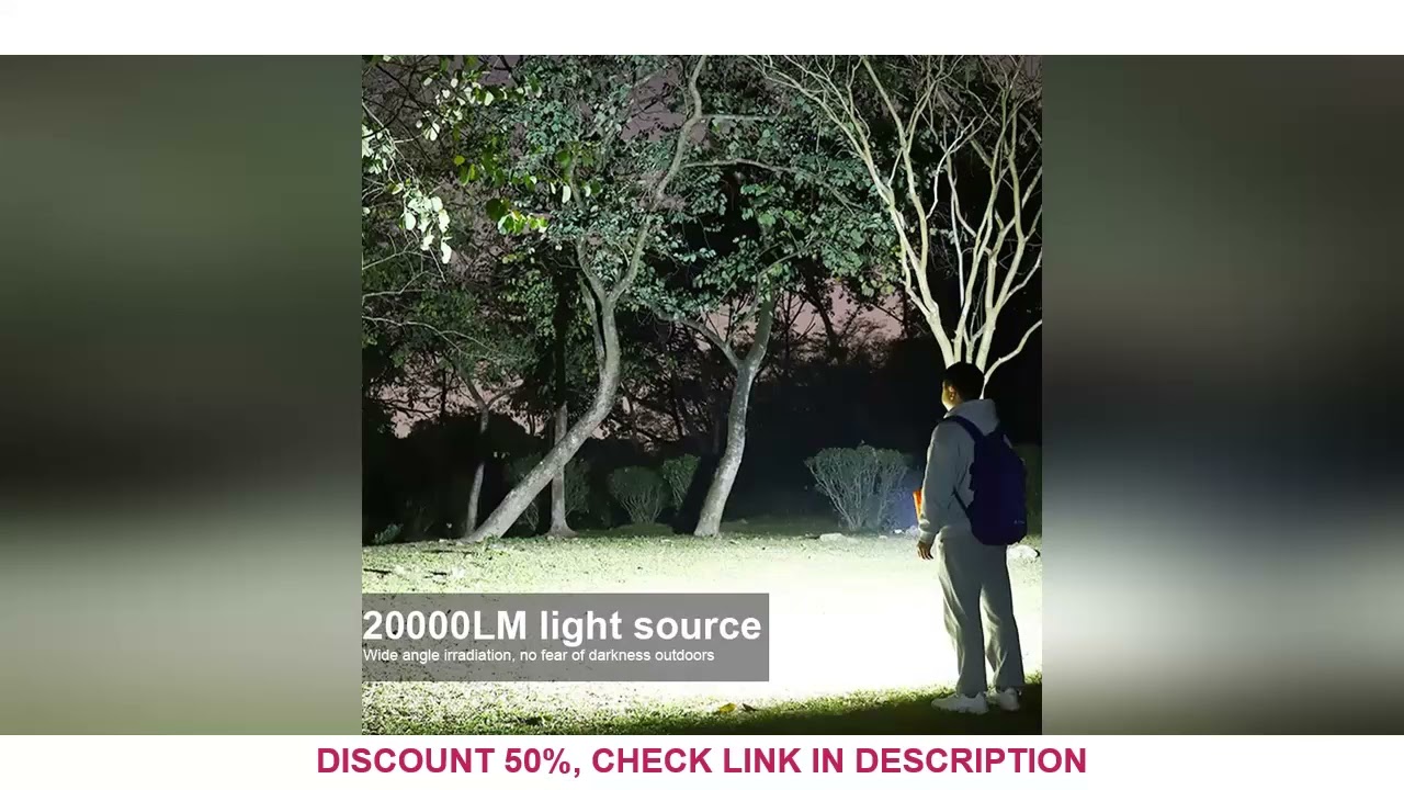 20000LM USB Rechargeable LED Solar Flood Light 10000mAH with Magnet Strong Light Portable Camping Te