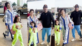 Shreyas Talpade With Wife Beautiful Daughter Spotted At Mumbai Airport