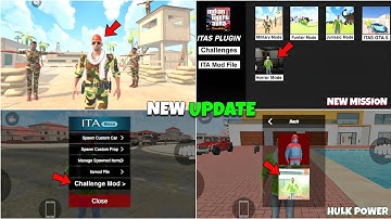 Indian Theft Auto Simulator New Update 🤑 New Mission Mode + GTA 5 Mode| Indian Theft Aura New Update
