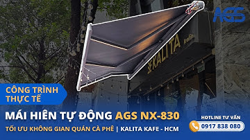 Lắp đặt mái hiên tự động AGS NX-830 tại Kalita Kafe, Phú Nhuận, TP HCM | Hotline: 0917 838 080