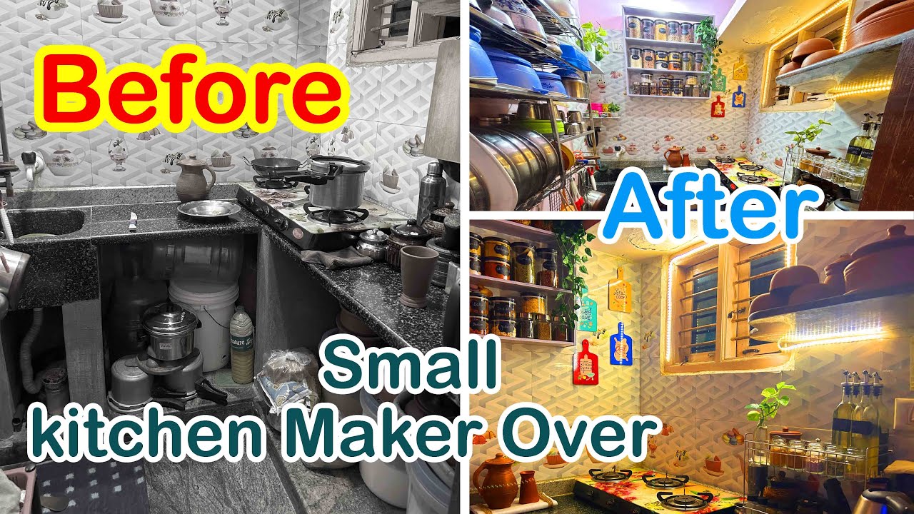 Kitchen make over | ನನ್ನ ಪುಟ್ಟ ಅಡುಗೆ ಮನೆ  ಮೇಕ್ ಓವರ್ | Non modular kitchen Organisation| Tips