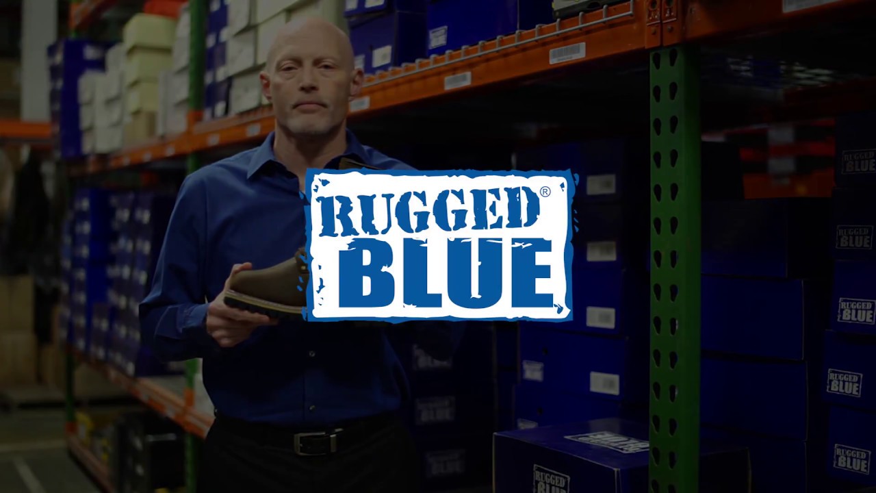 rugged blue logger boots