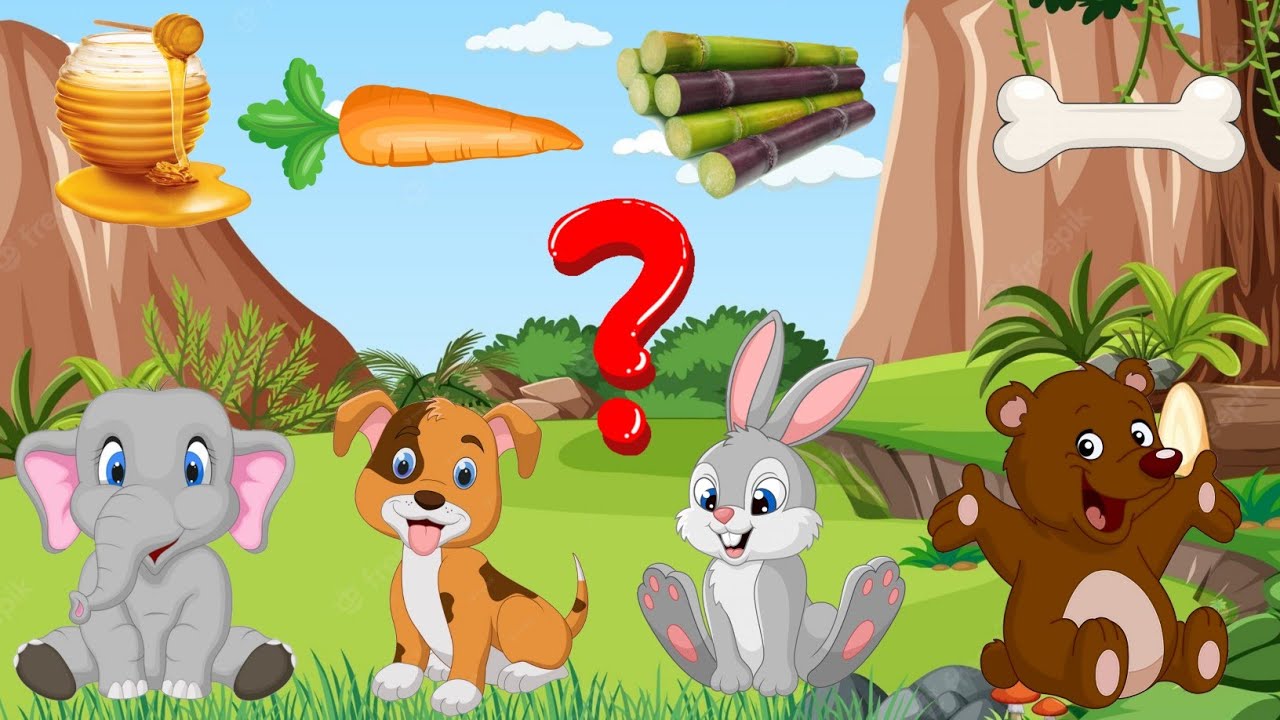 Learn Animals And Their Favourite Food Name With Fun Matching Game learn-animals-and-their-favourite-food-name-with-fun-matching-game