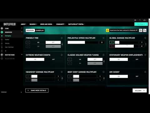 how to get moderate xp in battlefield portal with damage multipliers enabled