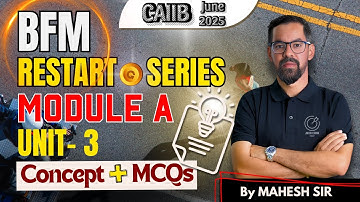 Correspondent & NRI Banking | CAIIB BFM | BFM MODULE A UNIT 3 | BFM Concept & MCQS by Mahesh Sir