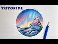 Sunset mountains  colored pencil tutorial  sunset