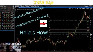 Tip on ThinkorSwim TOS Fibonnaci Extensions added to your Fibonnaci Retracements automatically