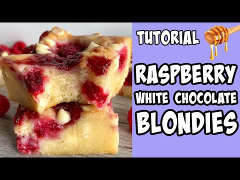 How to make Raspberry White Chocolate Blondies! tutorial #Shorts