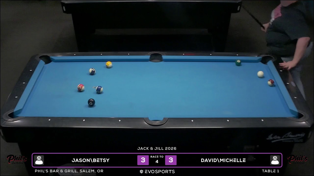 JASON\BETSY vs DAVID\MICHELLE - PHIL'S BAR & GRILL - TABLE 1 | EvoSports