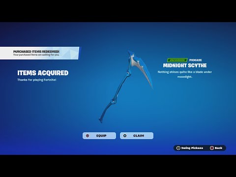 How To Redeem The MIDNIGHT SCYTHE Pickaxe (V-Bucks Card BONUS Pickaxe)