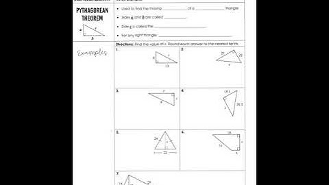 Pythagorean’s Theorem Reminders