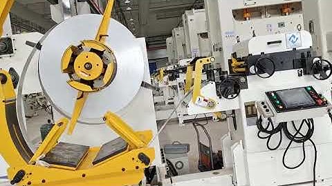 Decoiler straightener feeder machine installed in BYD company for 5G product and device stamping