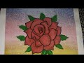 Rose painting with rainbow background  made by heer  heer creation