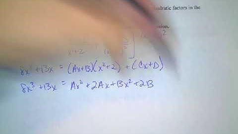 Unit 7.3 (Day 4): Partial Fraction Decomposition with Repeated Irreducible Quadratic Factors