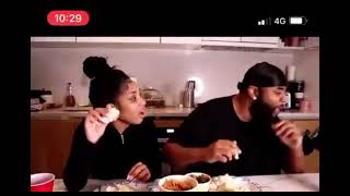 Aaliyah Jay man wizard of oz enjoying African food