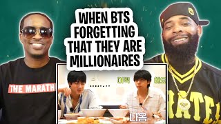 AMERICAN RAPPER REACTS TO -When BTS forgetting that they are millionaires