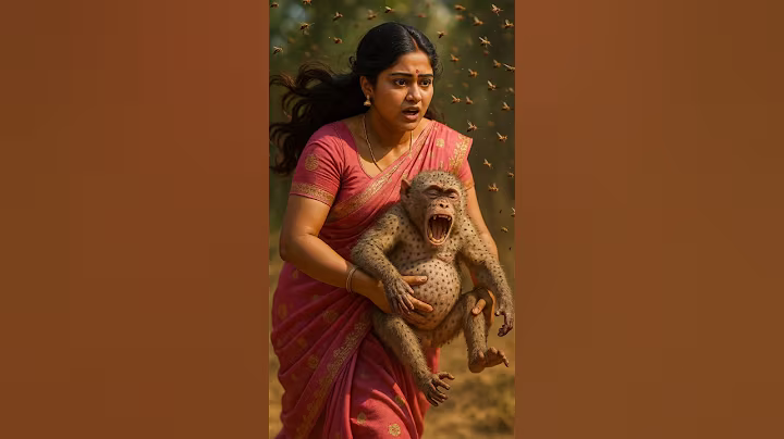 A Mother's Courage, A Monkey's Tears" 🤰🐒💧#ai #monkey ##youtubeshorts #viralvideo #animal #pregnantwo