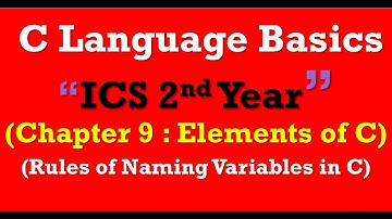 Rules of naming variable in C language|12th Class computer Science Lectures ICS|Basics Of C Language