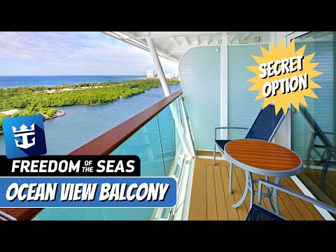 Freedom of the Seas Ocean View Balcony walkthrough tour