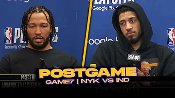 Knicks/Pacers Postgame, Brunson, Haliburton, Siakam, Turner Coaches Reactions | 2024 ECSF, GM7