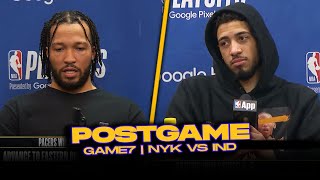 Knicks/Pacers Postgame, Brunson, Haliburton, Siakam, Turner Coaches Reactions | 2024 ECSF, GM7