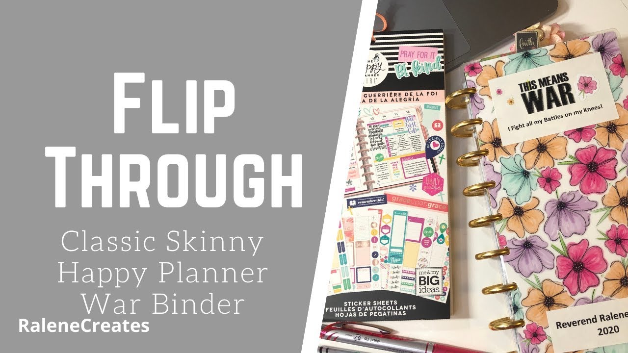 Flip Through Classic Skinny Happy Planner War Binder RaleneCreates