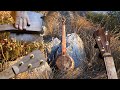 Gourd banjo full build with walnut and cherry burl