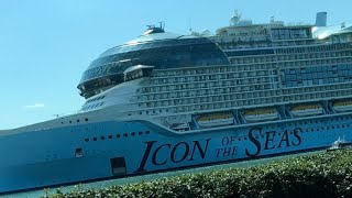 World’s Biggest Cruise Ship Icon of the Seas at the Port of Miami | McArthur Causeway