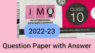 IMO 2022 Question Paper with Answer | Class 10 Math Olympiad