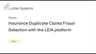 Insurance Duplicate Claims Fraud Detection with the LEIA platform
