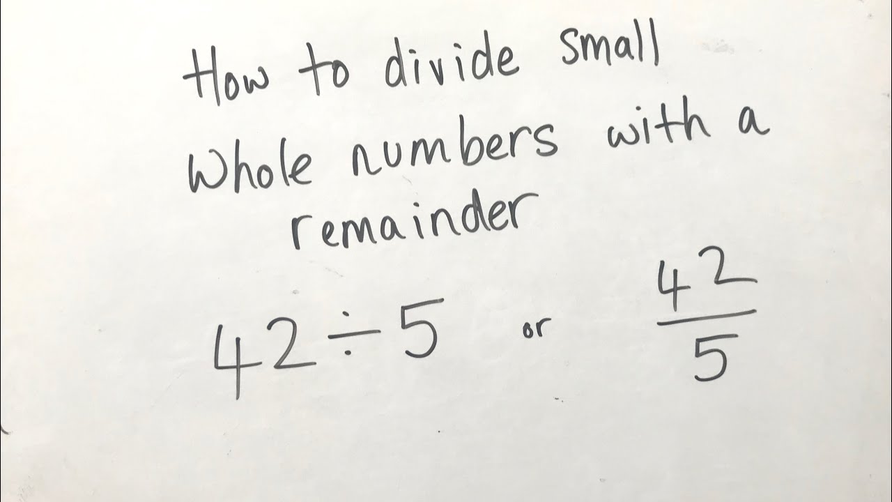 how-to-divide-small-numbers-with-a-remainder-youtube