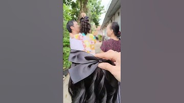 Tóc giả búi cài nơ cho bé cho bà đều xinh#buitoc #tocbui