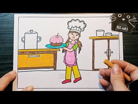 Vẽ tranh ước mơ của em  Thợ làm bánh Đầu bếp  Mĩ thuật 8  YouTube