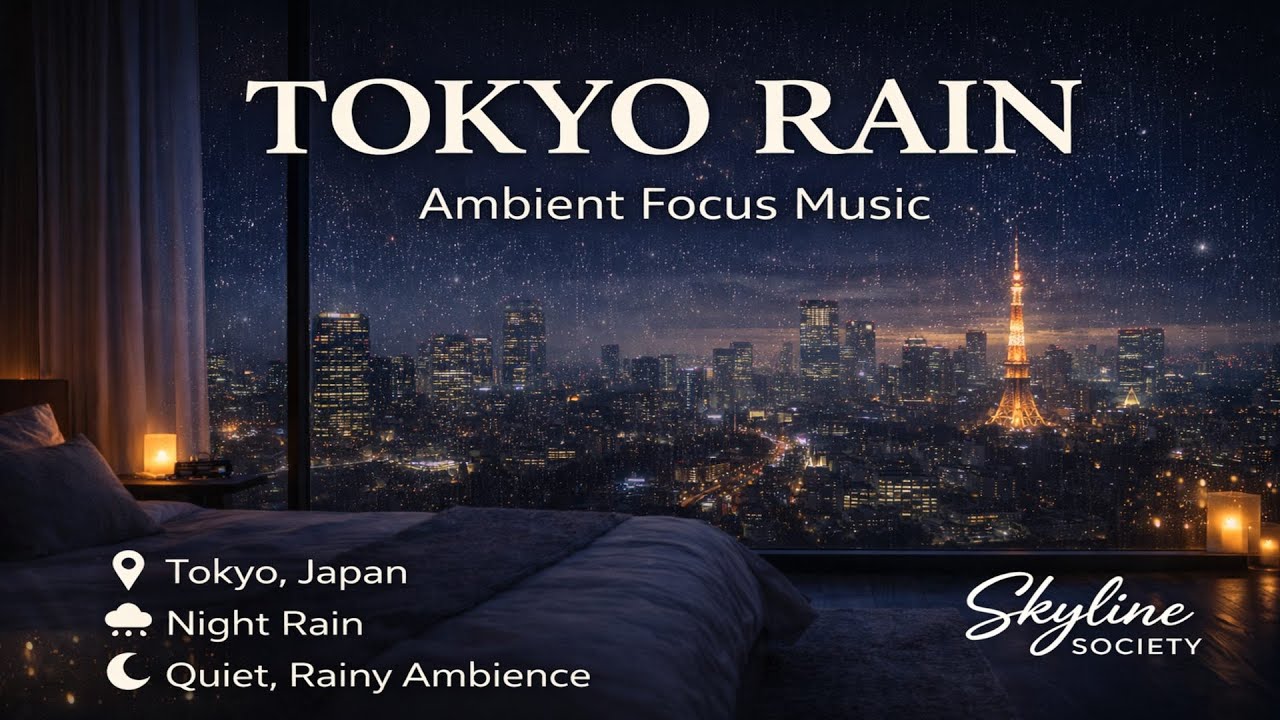 Tokyo Rain Night 🌧️ Luxury City Ambience | Skyline Society | Focus, Sleep & Relaxation