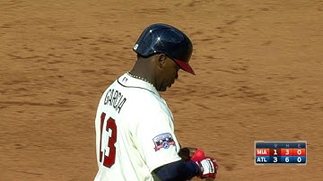 MIA@ATL: A. Garcia plates Freeman with a double