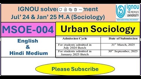 MSOE 004 solved assignment 2024-25 in English #ignousolvedassignment  #msoe #sociology #mso