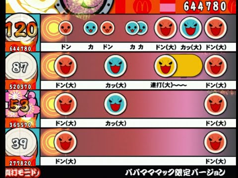【太鼓の達人14】 パパマママック限定バージョン (真打モード) 全難易度同時再生 ～ 通常版OP