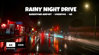 RAINY NIGHT DRIVE Bankstown Airport | M5 | Driving in Australia 4K HDR