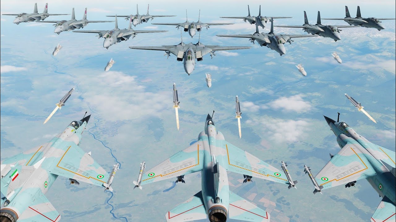 Arrow F-14B Plane Team Vs Line Mirage F-1EQ Plane Team Fight - Plane Simulator - Aircraft Crashes