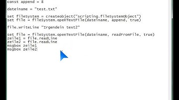 Visual Basic Script [24] - Aus Dateien lesen, In Dateien schreiben ohne Zeilenumbruch