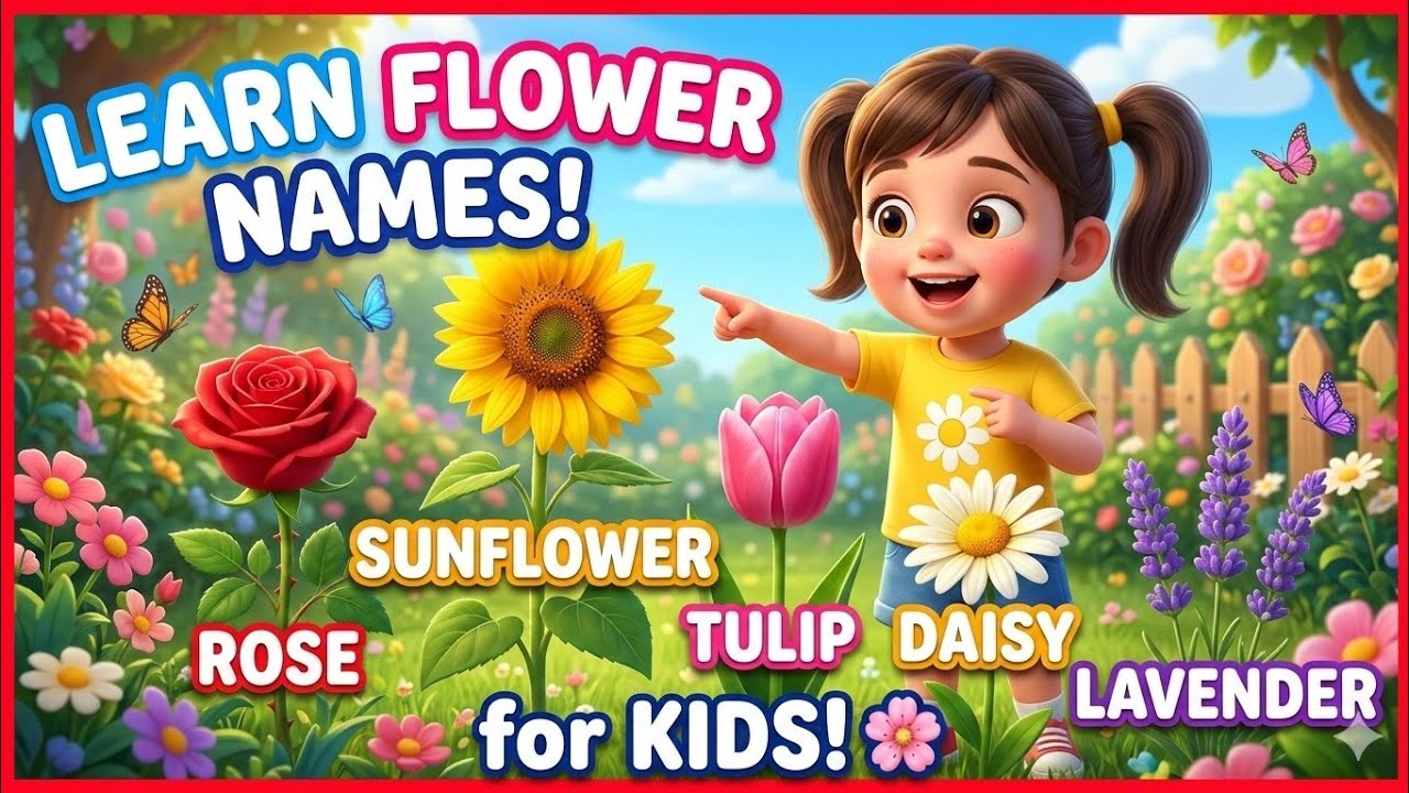 Learn Flower Names for Kids! 🌷 Nature Lesson for Toddlers & Preschool