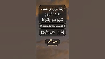 سورة القمر الآية ٣٧ الى ٤٠ بصوت الشيخ محمد صديق المنشاوي