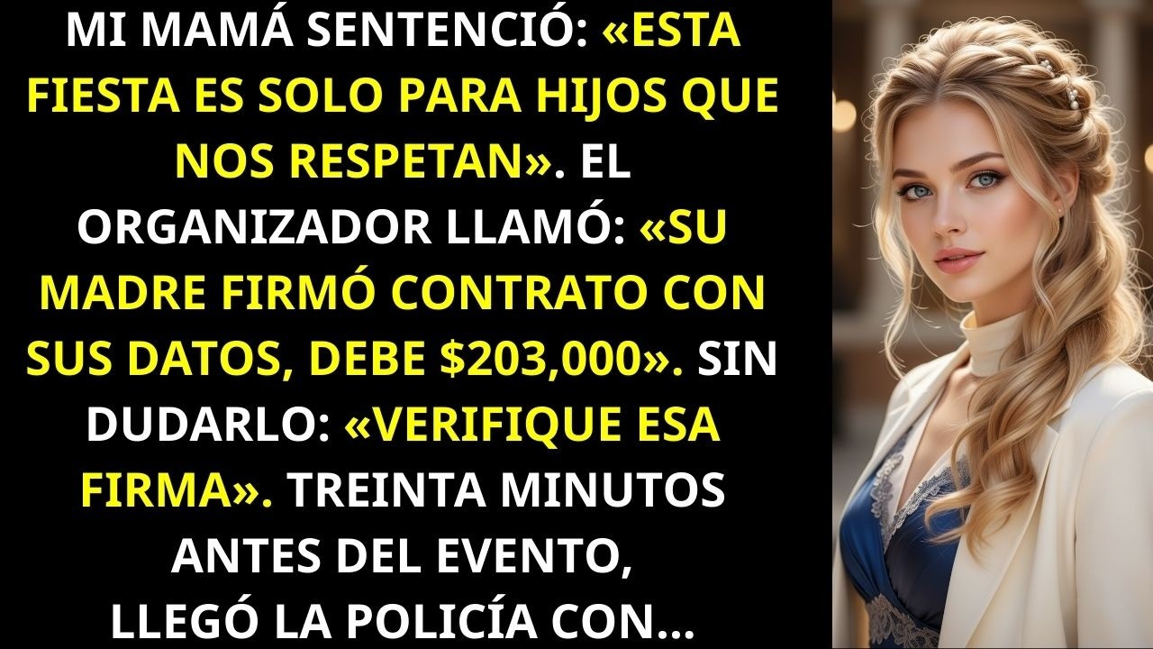 Mi mamá   Esta fiesta es solo para hijos que nos respetan  El organizador   Su madre firmó contrat