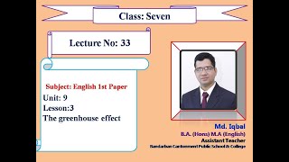 Iqbal Sir Eng  1st unit  9, Lesson 3    The greenhouse effect