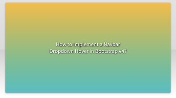 How to implement a Navbar Dropdown Hover in Bootstrap v4?