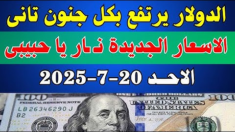 الدولار فى السوق السوداء | اسعار الدولار والعملات اليوم الاحد 20-7-2025 في مصر
