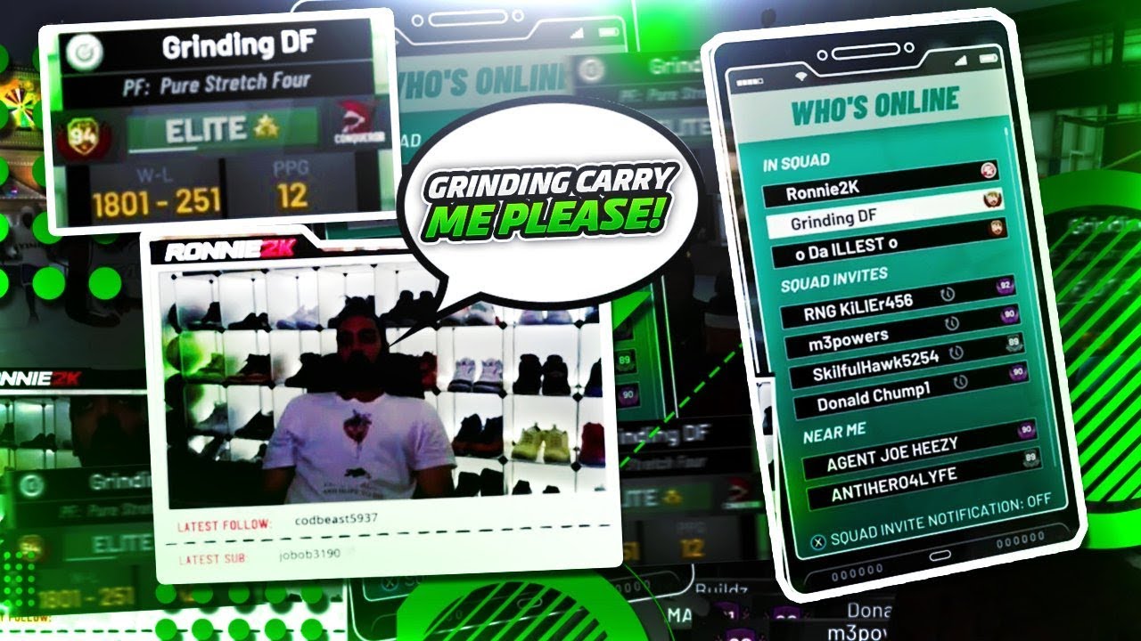 nba 2k20 android RONNIE 2K INVITES ME TO A SQUAD *LIVE* ON STREAM!! BEST CENTER BUILD CARRIES 2K DEV ON NBA 2K19!!!