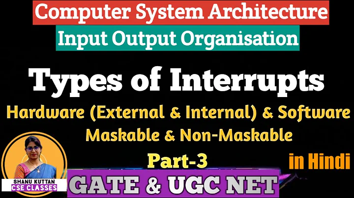 Types of Interrupts | Interrupts | Part 3 | Computer Architecture|Lect-35 COA | Shanu Kuttan | Hindi