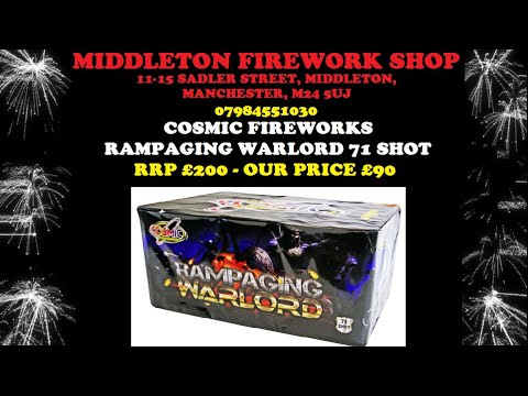 Rampaging Warlord Firework 71 Shot - £90 - Middleton Firework Shop - By Cosmic Fireworks