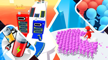 Battery Run 3D vs Count Masters - All Levels Gameplay Android iOS Walkthrough 4K Ep 43